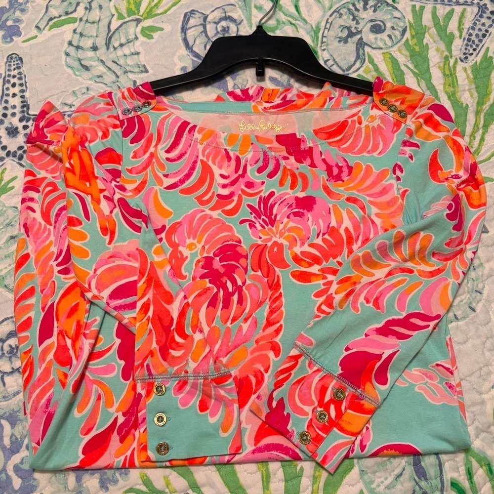Lilly Pulitzer Sophie Dress XS Love Birds 17412 Rayon Spandex Pink UPF 50